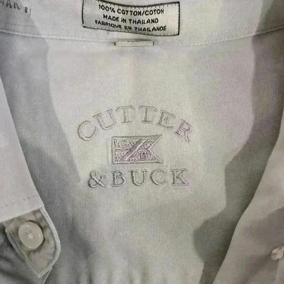 Cutter & Buck Men's XLT Long Sleeve Casual Button-down Dress Shirt Light Gray - Picture 12 of 16